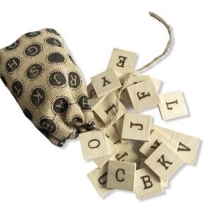 NEW Handmade Wooden Alphabet Tile Set